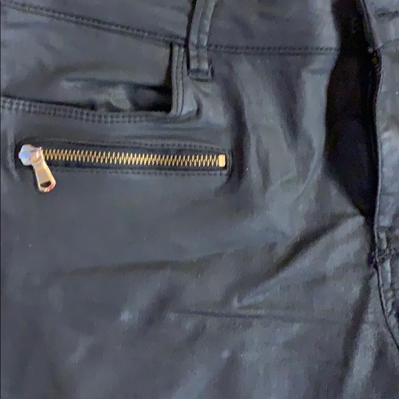 Zara Woman slim fit coated zipper black denim pant - Picture 4 of 8